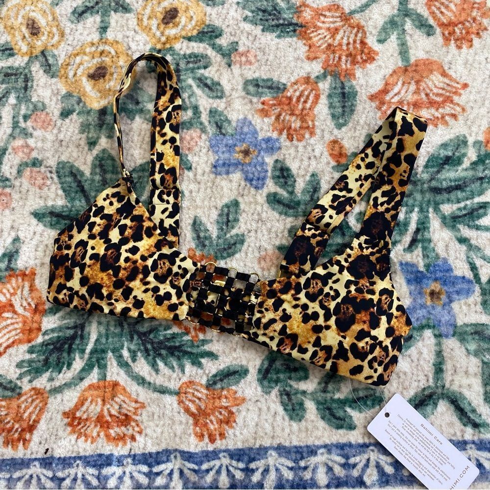 Bahimi bikini top leopard cheetah NW Small